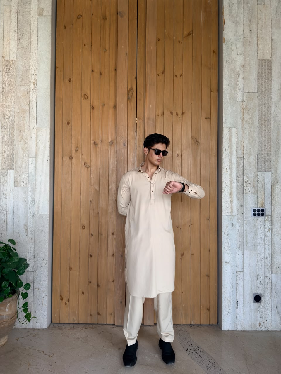 Beige Kameez Shalwar