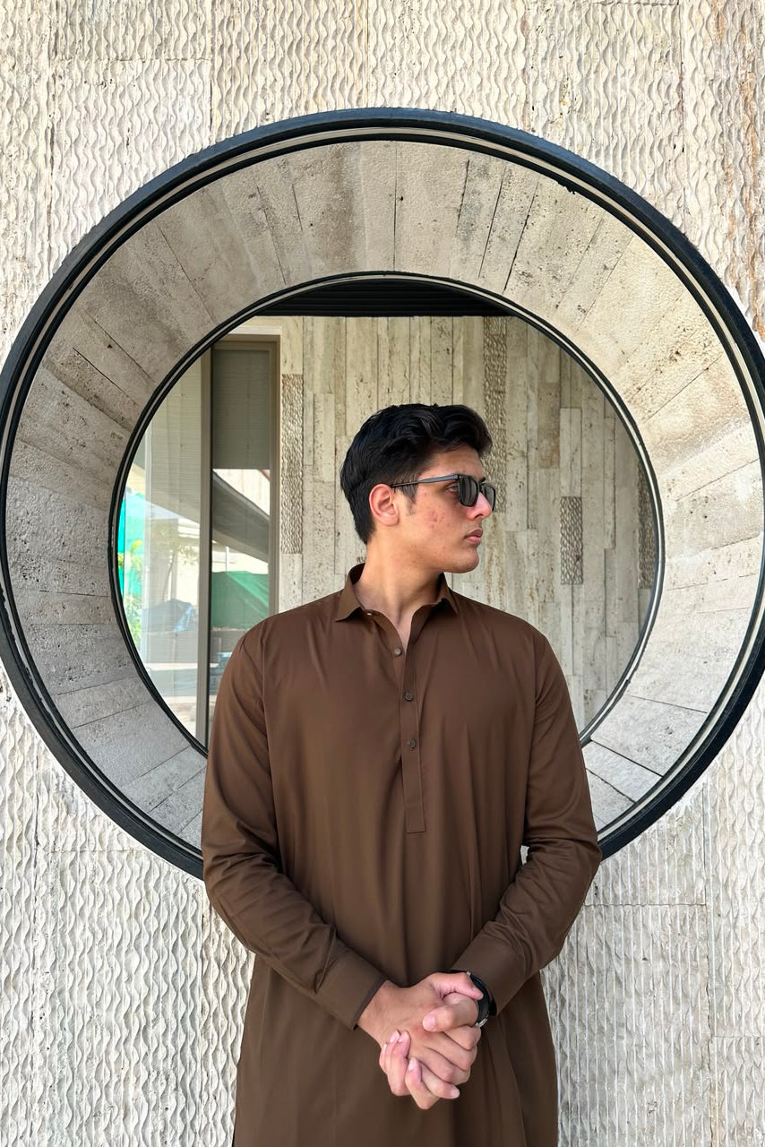Brown Kameez Shalwar