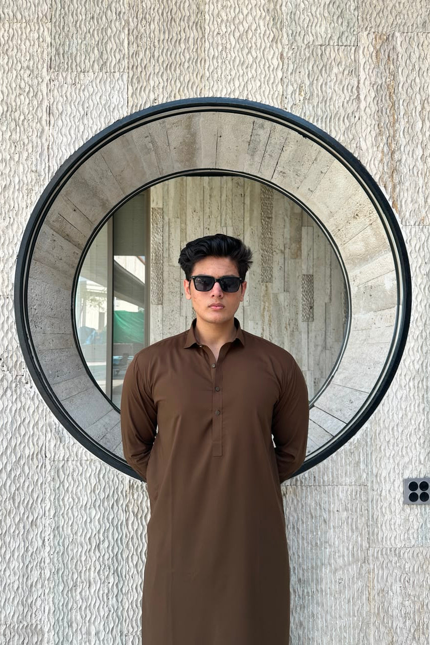 Brown Kameez Shalwar