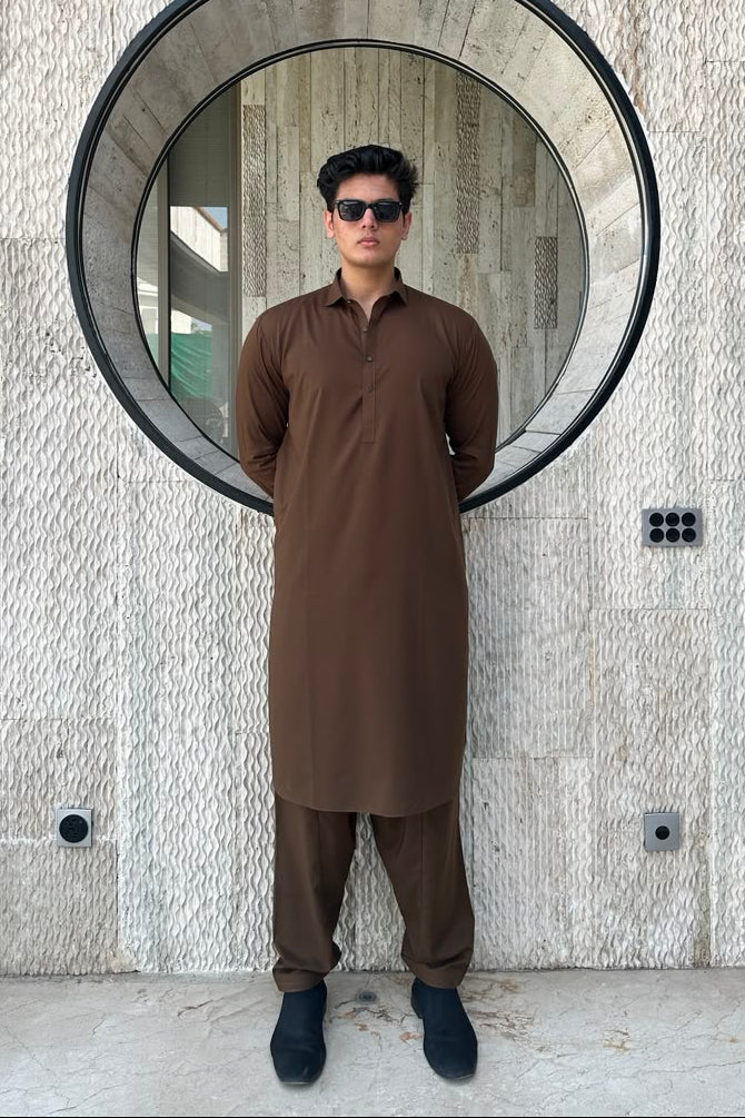 Brown Kameez Shalwar