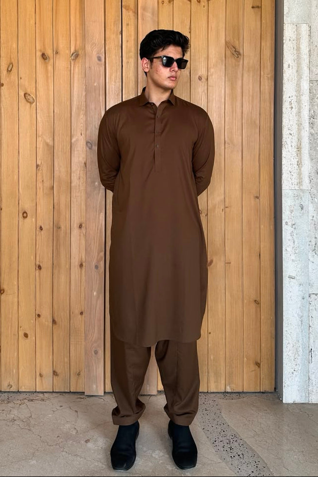 Brown Kameez Shalwar