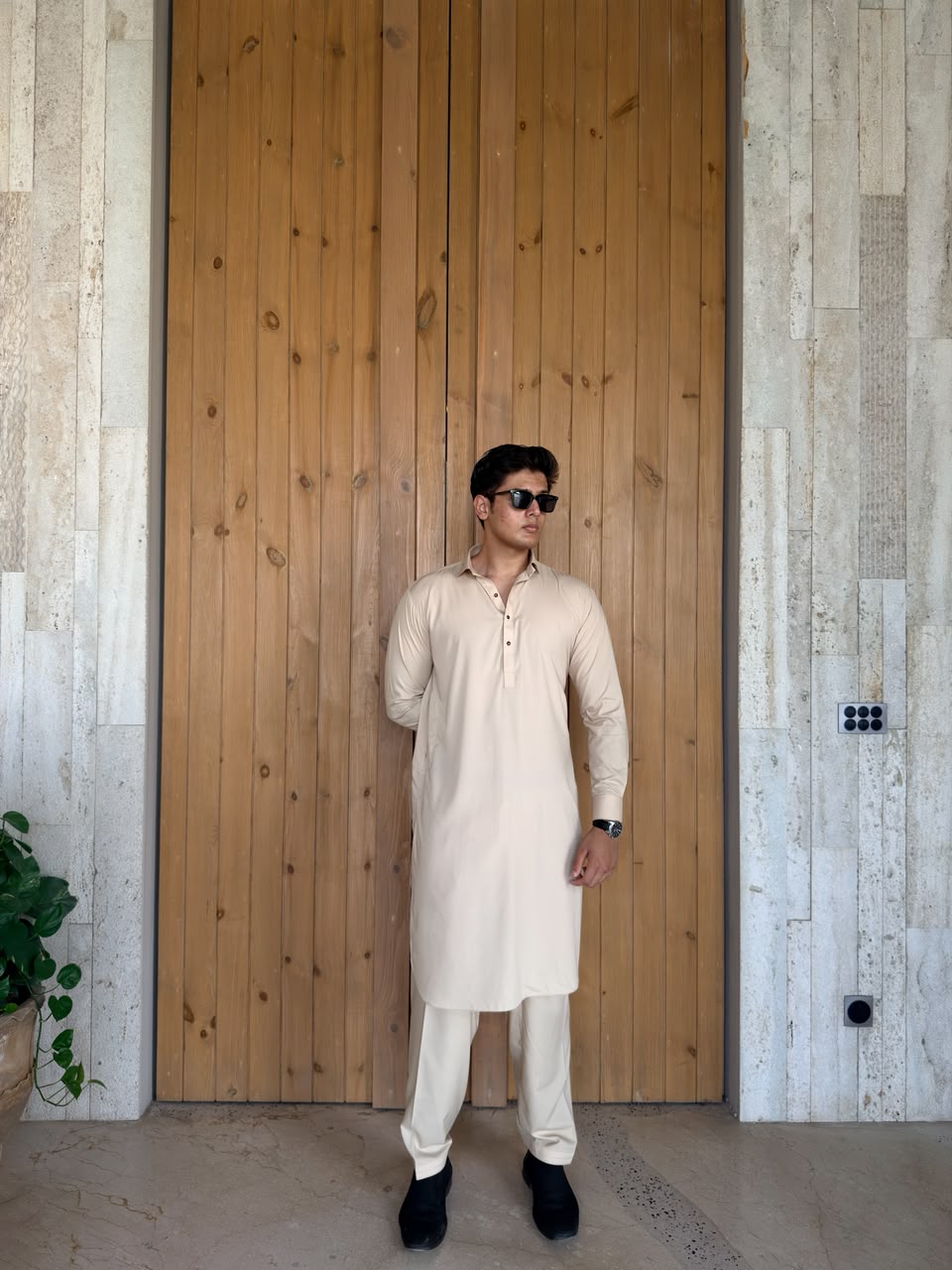 Beige Kameez Shalwar