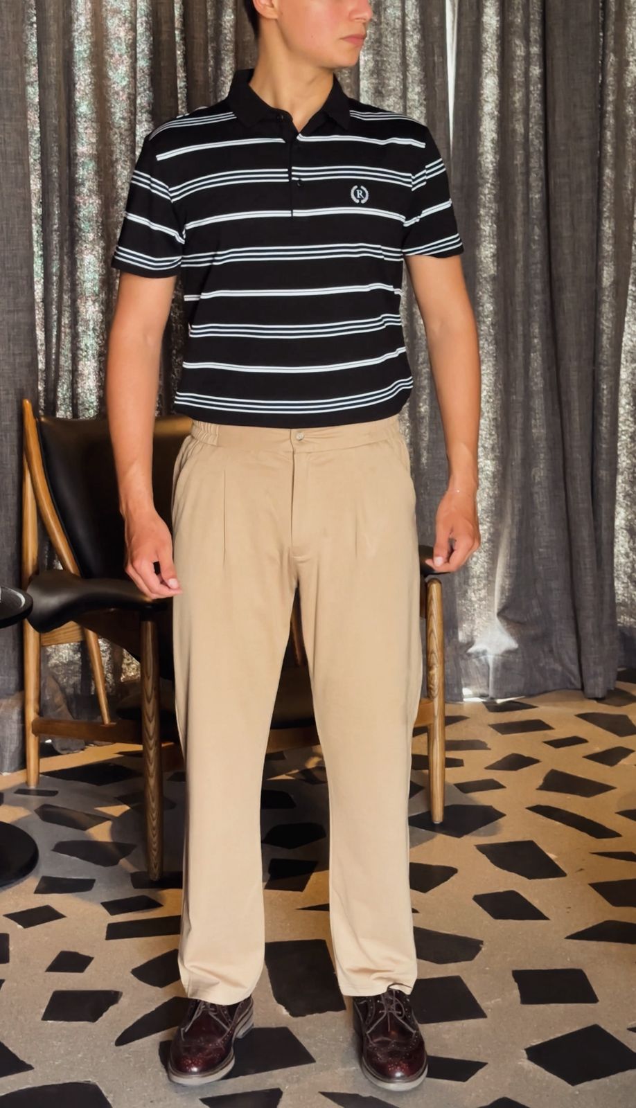 BROWN PLEATED TROUSERS